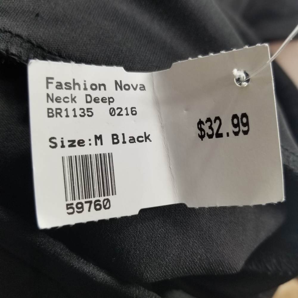 Fashion Nova Neck Deep Bodycon Jumpsuit Black M - Picture 7 of 7